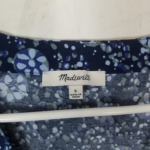 Madewell blue button front floral mini dress size small - Picture 8 of 10